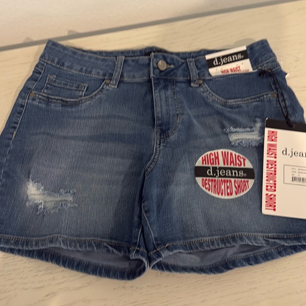 D jeans high waist destructed shorts